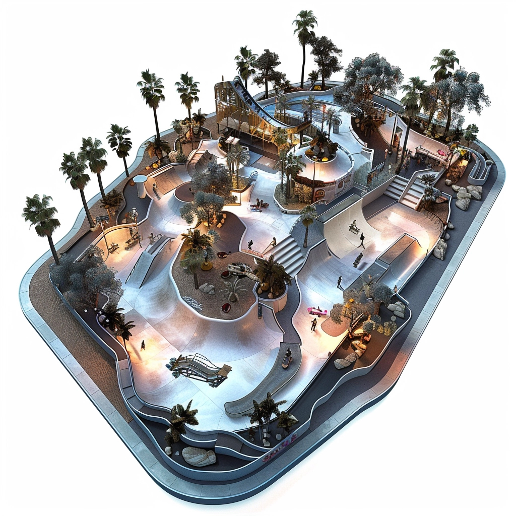 3D Skateboard Park made with AI